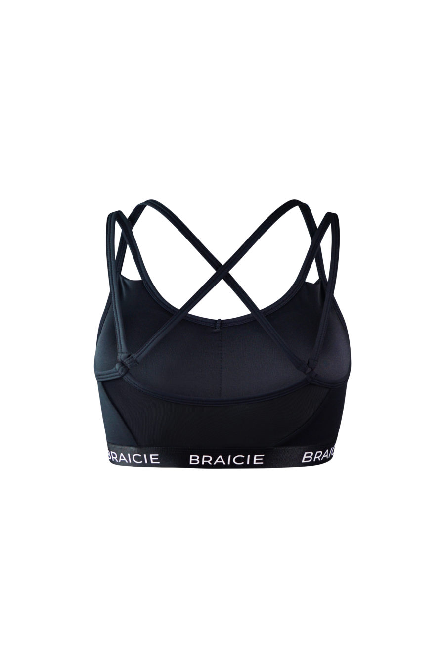 Damen Sport-BH schwarz mit herausnehmbaren Cups und Push Up für Fitness