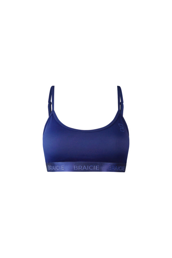 Atmungsaktiver Damen Sport-BH blau für Yoga und Pilates oder Fitness