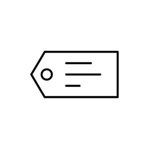 Icon Etikett in schwarz